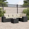 Image de Vidaxl Salon De Jardin 6 Pcs Avec Coussins Noir RÃ©sine TressÃ©e