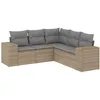 Image de Vidaxl Salon De Jardin Avec Coussins 5 Pcs Beige RÃ©sine TressÃ©e