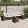 Image de Vidaxl Salon De Jardin Avec Coussins 7 Pcs Marron RÃ©sine TressÃ©e