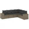 Image de Vidaxl Salon De Jardin 6 Pcs Avec Coussins Gris RÃ©sine TressÃ©e
