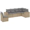 Image de Vidaxl Salon De Jardin Avec Coussins 6 Pcs Beige RÃ©sine TressÃ©e