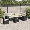 Image de Vidaxl Salon De Jardin 7 Pcs Avec Coussins Noir RÃ©sine TressÃ©e