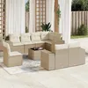 Image de Vidaxl Salon De Jardin Avec Coussins 9 Pcs Beige RÃ©sine TressÃ©e