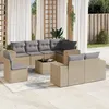 Image de Vidaxl Salon De Jardin Avec Coussins 9 Pcs Beige RÃ©sine TressÃ©e
