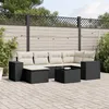 Image de Vidaxl Salon De Jardin 7 Pcs Avec Coussins Noir RÃ©sine TressÃ©e