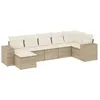Image de Vidaxl Salon De Jardin Avec Coussins 7 Pcs Beige RÃ©sine TressÃ©e