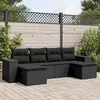 Image de Vidaxl Salon De Jardin 6 Pcs Avec Coussins Noir RÃ©sine TressÃ©e