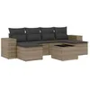 Image de Vidaxl Salon De Jardin Avec Coussins 7 Pcs Gris RÃ©sine TressÃ©e