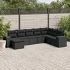 Image de Vidaxl Salon De Jardin 8 Pcs Avec Coussins Noir RÃ©sine TressÃ©e