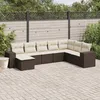 Image de Vidaxl Salon De Jardin 8 Pcs Avec Coussins Marron RÃ©sine TressÃ©e