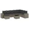 Image de Vidaxl Salon De Jardin 9 Pcs Avec Coussins Gris RÃ©sine TressÃ©e