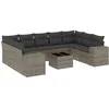 Image de Vidaxl Salon De Jardin Avec Coussins 10 Pcs Gris RÃ©sine TressÃ©e