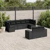 Image de Vidaxl Salon De Jardin 9 Pcs Avec Coussins Noir RÃ©sine TressÃ©e