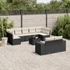 Image de Vidaxl Salon De Jardin 10 Pcs Avec Coussins Noir RÃ©sine TressÃ©e