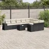Image de Vidaxl Salon De Jardin 10 Pcs Avec Coussins Noir RÃ©sine TressÃ©e