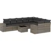 Image de Vidaxl Salon De Jardin Avec Coussins 10 Pcs Gris RÃ©sine TressÃ©e