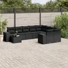 Image de Vidaxl Salon De Jardin 10 Pcs Avec Coussins Noir RÃ©sine TressÃ©e