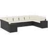 Image de Vidaxl Salon De Jardin 10 Pcs Avec Coussins Noir RÃ©sine TressÃ©e