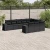 Image de Vidaxl Salon De Jardin 10 Pcs Avec Coussins Noir RÃ©sine TressÃ©e