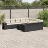 Image de Vidaxl Salon De Jardin 11 Pcs Avec Coussins Noir RÃ©sine TressÃ©e