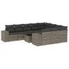 Image de Vidaxl Salon De Jardin 11 Pcs Avec Coussins Gris RÃ©sine TressÃ©e
