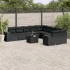 Image de Vidaxl Salon De Jardin 11 Pcs Avec Coussins Noir RÃ©sine TressÃ©e