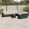 Image de Vidaxl Salon De Jardin 11 Pcs Avec Coussins Noir RÃ©sine TressÃ©e