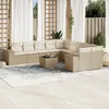 Image de Vidaxl Salon De Jardin 11 Pcs Avec Coussins Beige RÃ©sine TressÃ©e