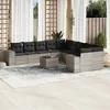 Image de Vidaxl Salon De Jardin 11 Pcs Avec Coussins Gris Clair RÃ©sine TressÃ©e