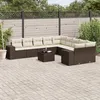 Image de Vidaxl Salon De Jardin Et Coussins 11 Pcs Marron RÃ©sine TressÃ©e