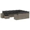 Image de Vidaxl Salon De Jardin 11 Pcs Avec Coussins Gris RÃ©sine TressÃ©e