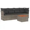 Image de Vidaxl Salon De Jardin 5 Pcs Avec Coussins Gris RÃ©sine TressÃ©e