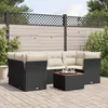 Image de Vidaxl Salon De Jardin 7 Pcs Avec Coussins Noir RÃ©sine TressÃ©e