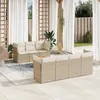 Image de Vidaxl Salon De Jardin Avec Coussins 8 Pcs Beige RÃ©sine TressÃ©e