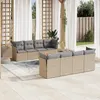 Image de Vidaxl Salon De Jardin Avec Coussins 9pcs MÃ©lange Beige RÃ©sine TressÃ©e