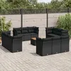 Image de Vidaxl Salon De Jardin Avec Coussins 13 Pcs Noir RÃ©sine TressÃ©e
