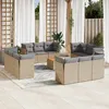Image de Vidaxl Salon De Jardin Et Coussins 13 Pcs MÃ©lange Beige RÃ©sine TressÃ©e