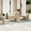 Image de Vidaxl Salon De Jardin Avec Coussins 6 Pcs Beige RÃ©sine TressÃ©e