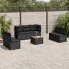 Image de Vidaxl Salon De Jardin 8 Pcs Avec Coussins Noir RÃ©sine TressÃ©e