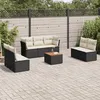 Image de Vidaxl Salon De Jardin 8 Pcs Avec Coussins Noir RÃ©sine TressÃ©e