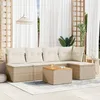 Image de Vidaxl Salon De Jardin Avec Coussins 6 Pcs Beige RÃ©sine TressÃ©e