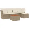 Image de Vidaxl Salon De Jardin Avec Coussins 6 Pcs Beige RÃ©sine TressÃ©e