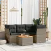 Image de Vidaxl Salon De Jardin 5 Pcs Avec Coussins Gris RÃ©sine TressÃ©e