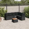 Image de Vidaxl Salon De Jardin 7 Pcs Avec Coussins Noir RÃ©sine TressÃ©e