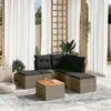 Image de Vidaxl Salon De Jardin 6 Pcs Avec Coussins Gris RÃ©sine TressÃ©e