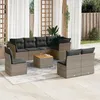 Image de Vidaxl Salon De Jardin 9 Pcs Avec Coussins Gris RÃ©sine TressÃ©e