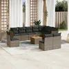 Image de Vidaxl Salon De Jardin 11 Pcs Avec Coussins Gris RÃ©sine TressÃ©e