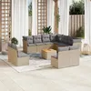 Image de Vidaxl Salon De Jardin Et Coussins 12 Pcs MÃ©lange Beige RÃ©sine TressÃ©e