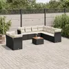 Image de Vidaxl Salon De Jardin 11 Pcs Avec Coussins Noir RÃ©sine TressÃ©e