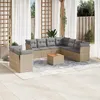 Image de Vidaxl Salon De Jardin Et Coussins 11 Pcs MÃ©lange Beige RÃ©sine TressÃ©e